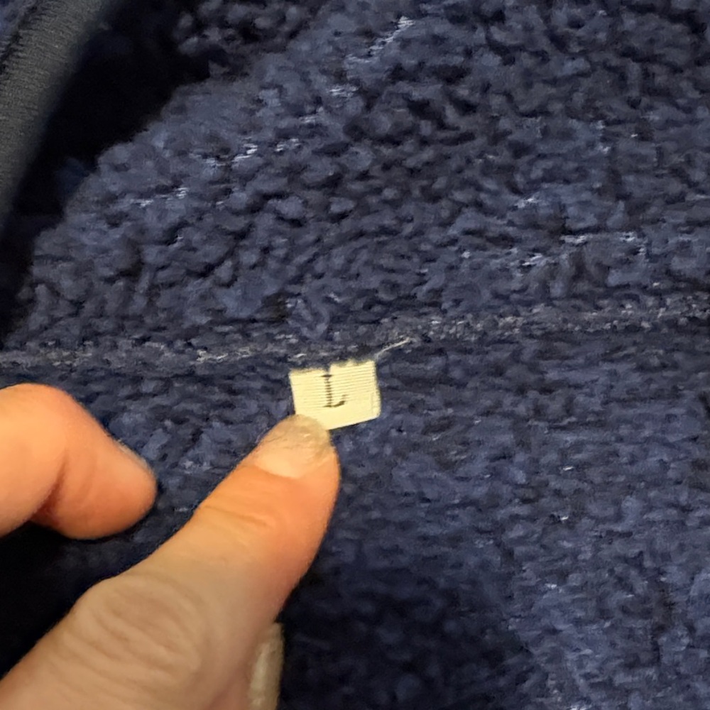 Navy Blue Quilted Pullover Fleece - Picture 2 of 7